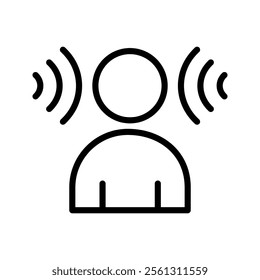 Listening icon vector illustration. Simple line style	