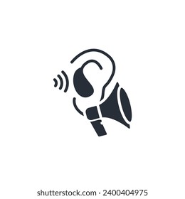 Listening icon. vector.Editable stroke.linear style sign for use web design,logo.Symbol illustration.