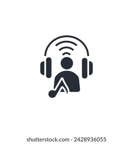 Listening icon. vector.Editable stroke.linear style sign for use web design,logo.Symbol illustration.