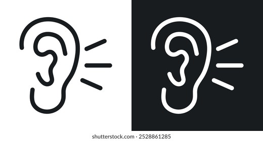 Listening icons. solid style vector