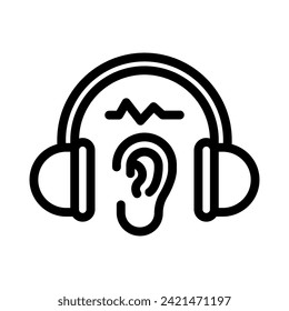 listening line icon illustration vector graphic. Simple element illustration vector graphic, suitable for app, websites, and presentations isolated on white background