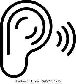 Vector de ilustración de ícono de línea de escucha