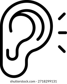 ícone de linha do listener vetor de ilustração