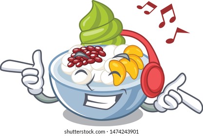 Listening music anmitsu isolated with in the mascot
