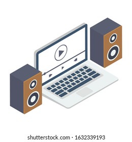 
Listening music appliance, an electronic woofers in isometric design
