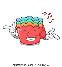 Listening music baking molds mascot cartoon