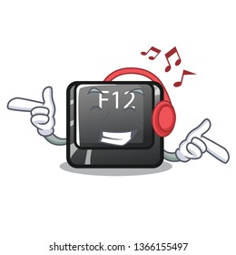 Listening music button f12 in the cartoon shape