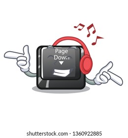 Listening music button page down shape the mascot