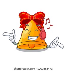 Listening music cartoon christmas bells for christmas decoration