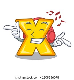 Listening music cartoon multiply sign for calculate math