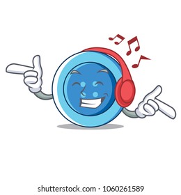 Listening music clothing button character cartoon