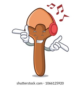 Listening music cloves mascot cartoon style