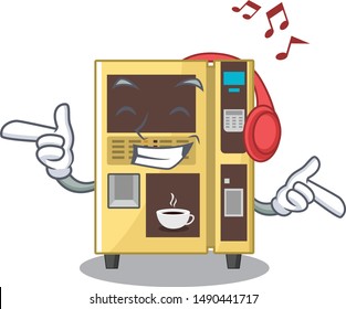 Listening music coffee vending machine in a karakter