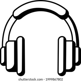 Listening Music Concept, Headphone Vector Icon Design, Summer Spring activities Symbol, Hot Weather Doodle art Hand Drawn Sign, Warmest Season Elements Stock illustration