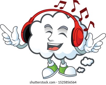 Listening music design cloud bubble for icon thinking