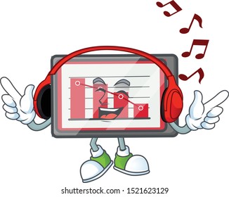 Listening music down chart horizontal table for report.