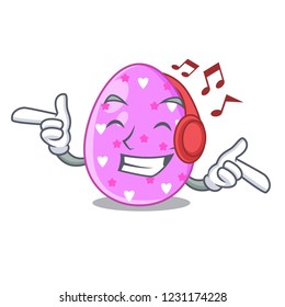 Listening music eggs easter holiday character for spectacle