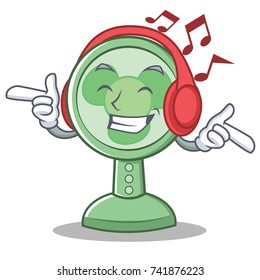 Listening music fan character cartoon style