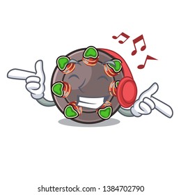 Listening music fried escargot in a cartoon hot pan