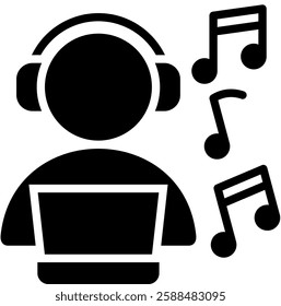 Listening Music Icon Element For Design