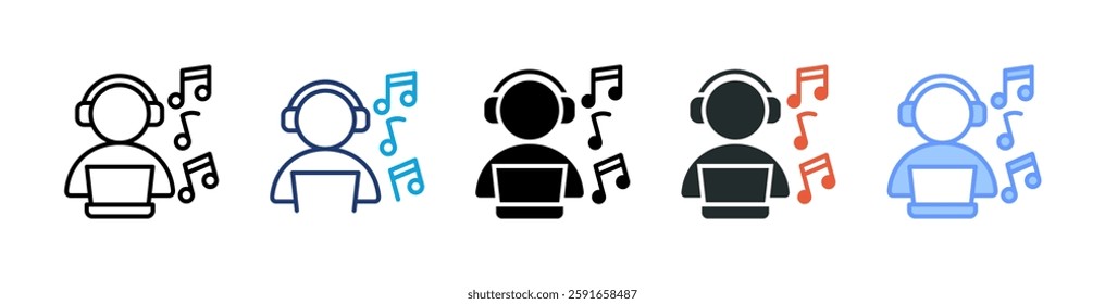 Listening Music Icon Element For Design