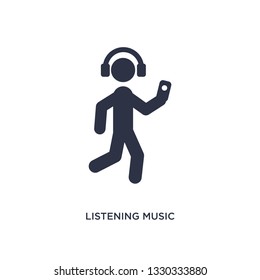 listening music icon. Simple element illustration from activity and hobbies concept. listening music editable symbol design on white background. Can be use for web and mobile.
