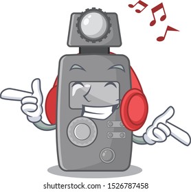 Listening music light meter on the cartoon table