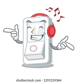 Listening music light switch is isolated with mascot