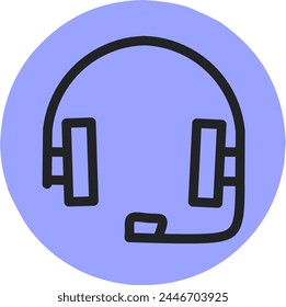 Listening to music linear icon concept