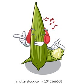 Listening music luffa in the a cartoon shape