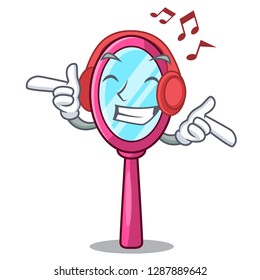 Listening music mirror on the character dressing table