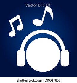 listening to music on headphones vector illustration