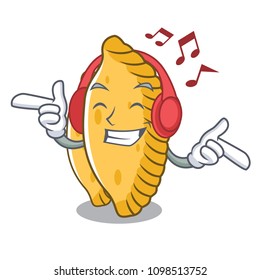 Listening music pastel mascot cartoon style