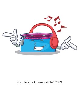 Listening music pencil case character cartoon