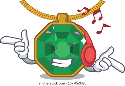 Listening music peridot jewelry in the shape character