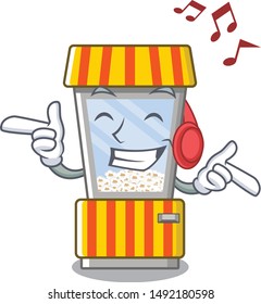 Listening music popcorn vending machine is formed cartoon