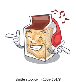 Listening music pork rinds in the mascot shape