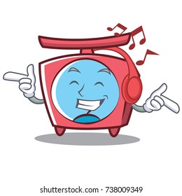 Listening music scale character cartoon style