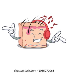 Listening music skin mascot cartoon style