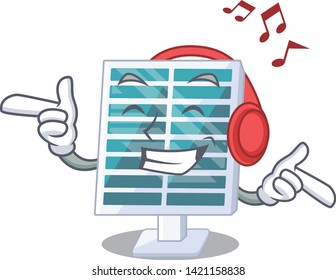 Listening music solar panels on the mascot roofs