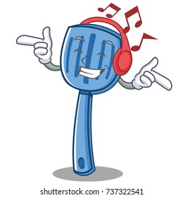 Listening music spatula character cartoon style