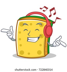 Listening music sponge cartoon character funny