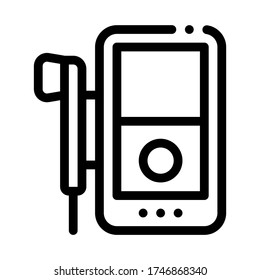 listening to music through player icon vector. listening to music through player sign. isolated contour symbol illustration