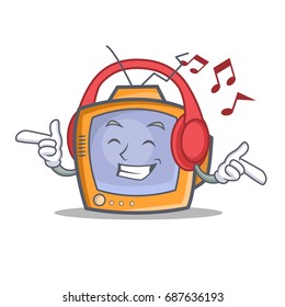 Listening music TV character cartoon object