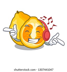 Listening music ugli fruit in the cartoon fridge