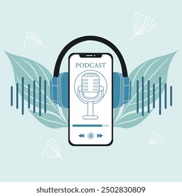 Listening Podcast Cellphone Headphone Social Media