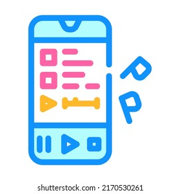 listening to podcast color icon vector. listening to podcast sign. isolated symbol illustration