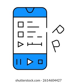 listening to podcast line icon vector. listening to podcast sign. isolated symbol illustration
