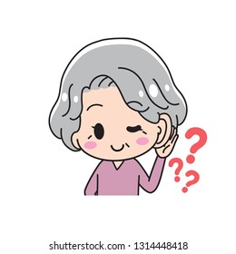 Listening pose granny upper body