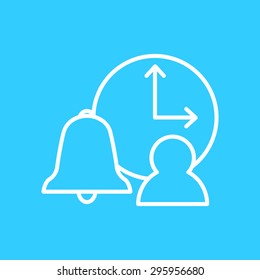 listening to the signal line icon on a blue background